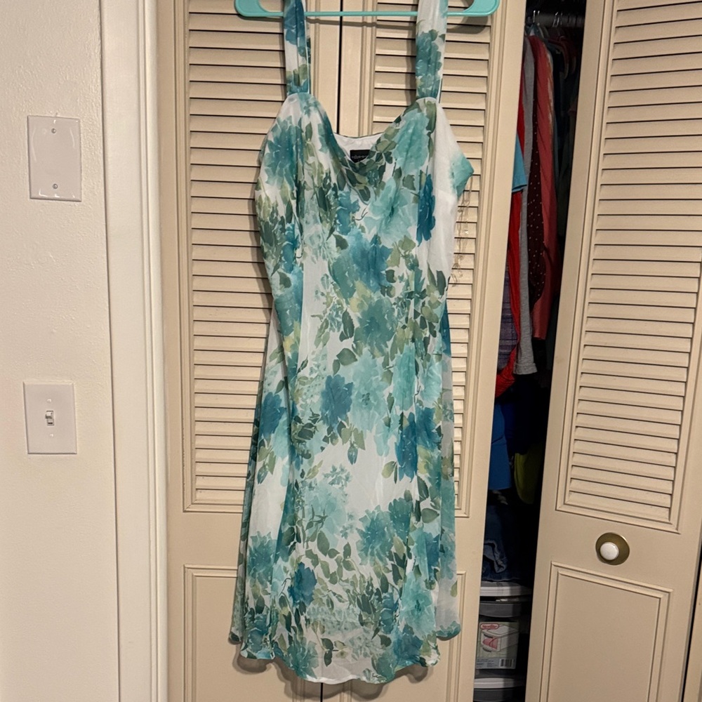 Connected Apparel Teal and White Floral Skirt Set - Picture 3 of 3